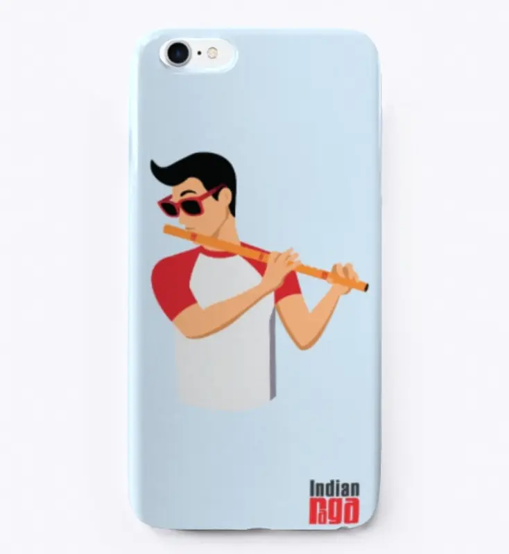 IndianRaga Phone Cover: Flute Boy (Red)